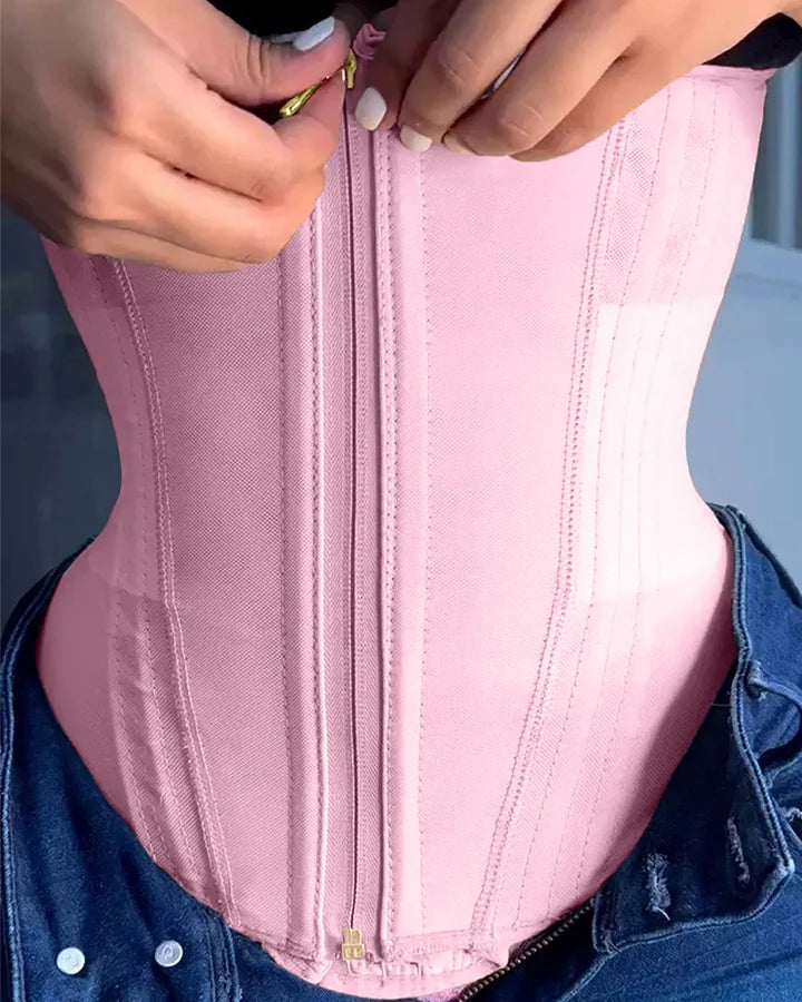 CINTURA DE AMPULHETA DE DUPLA COMPRESSÃO CINTURA DE VESPA ROSA
