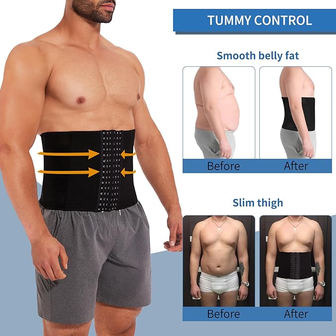CINTO DE FITNESS MASCULINO COM EFEITO DE CALOR E COMPRESSÃO FIRME