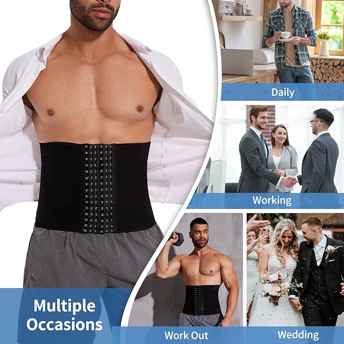 CINTO DE FITNESS MASCULINO COM EFEITO DE CALOR E COMPRESSÃO FIRME