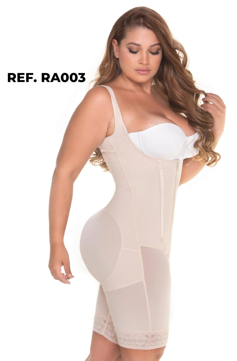 Faja reloj de arena con varillas - l / beige