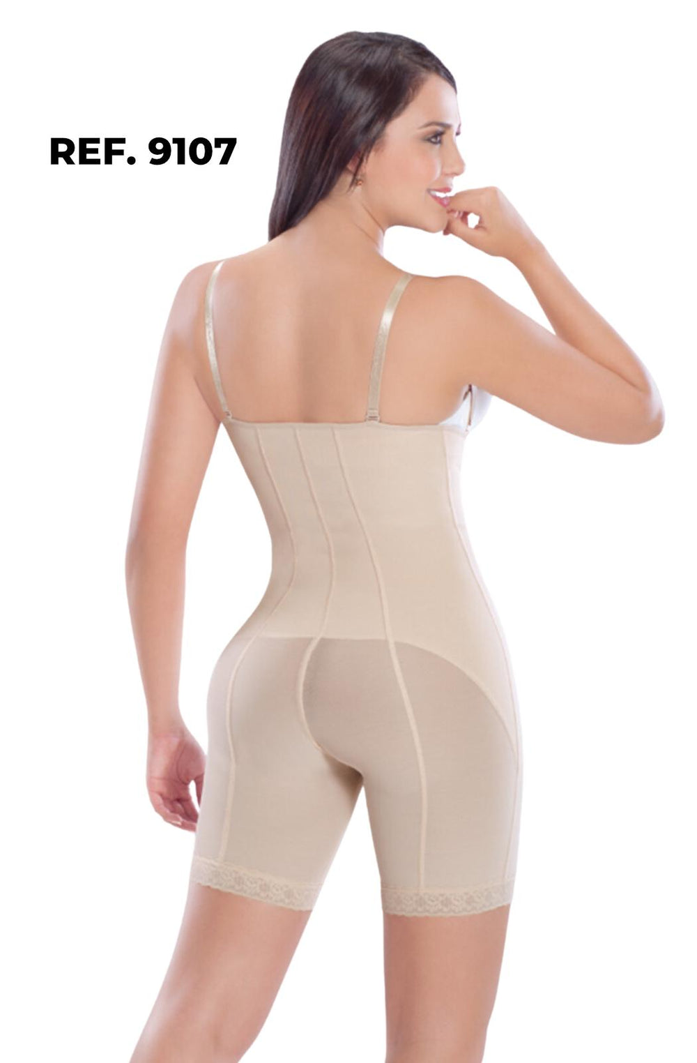 Faja medio muslo con cierre frontal - xs / beige