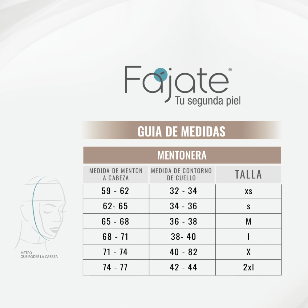 MENTONERA FACIAL FAJATE POSTOPERATORIO UNISEX RECUPERACION FACIAL
