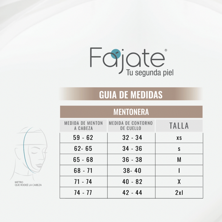 MENTONERA FACIAL FAJATE POSTOPERATORIO UNISEX RECUPERACION FACIAL