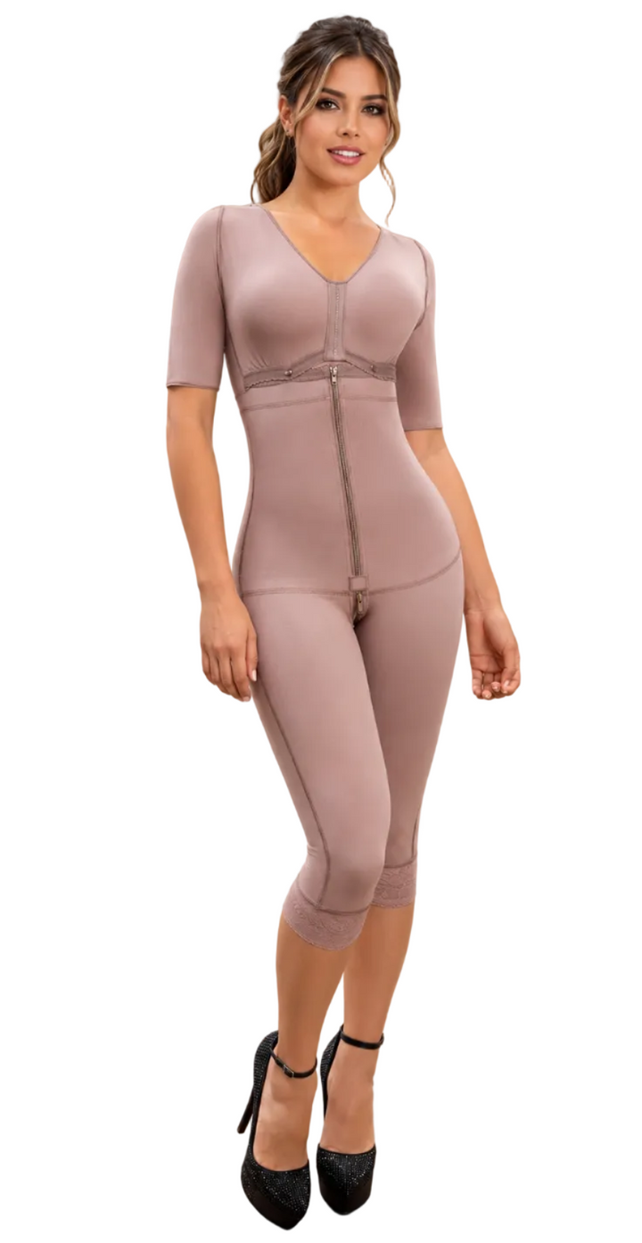 FAJA MAXICOLY SUJETADOR Y MANGAS ALTA COMPRESION MOLDEA ABDOMEN CINTURA BRAZOS POSTQUIRÚRGICA