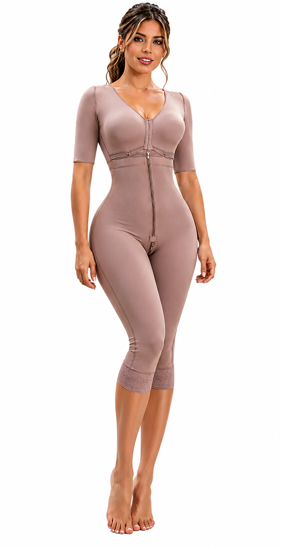 FAJA MAXICOLY SUJETADOR Y MANGAS ALTA COMPRESION MOLDEA ABDOMEN CINTURA BRAZOS POSTQUIRÚRGICA CURVAS