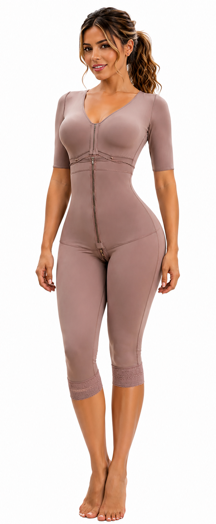 FAJA MAXICOLY SUJETADOR Y MANGAS ALTA COMPRESION MOLDEA ABDOMEN CINTURA BRAZOS POSTQUIRÚRGICA CURVAS