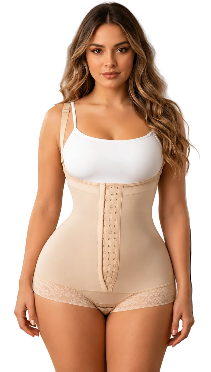 FAJA PITBULL BODY MOLDEADOR CON SHORT TIRANTES REMOVIBLES CONTROL DE ABDOMEN POST QUIRURGICA POST PARTO CURVAS