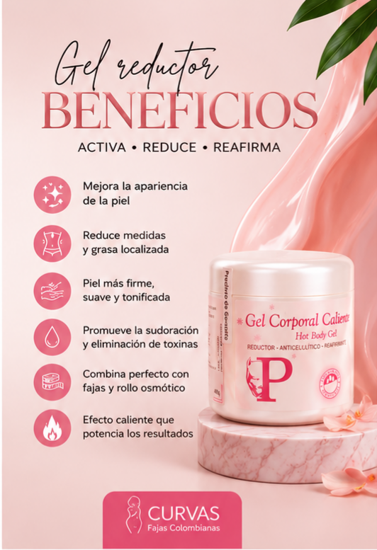 Gel Caliente Reductor Profesional 400g | Moldea Tu Figura y Potencia Tus Resultados