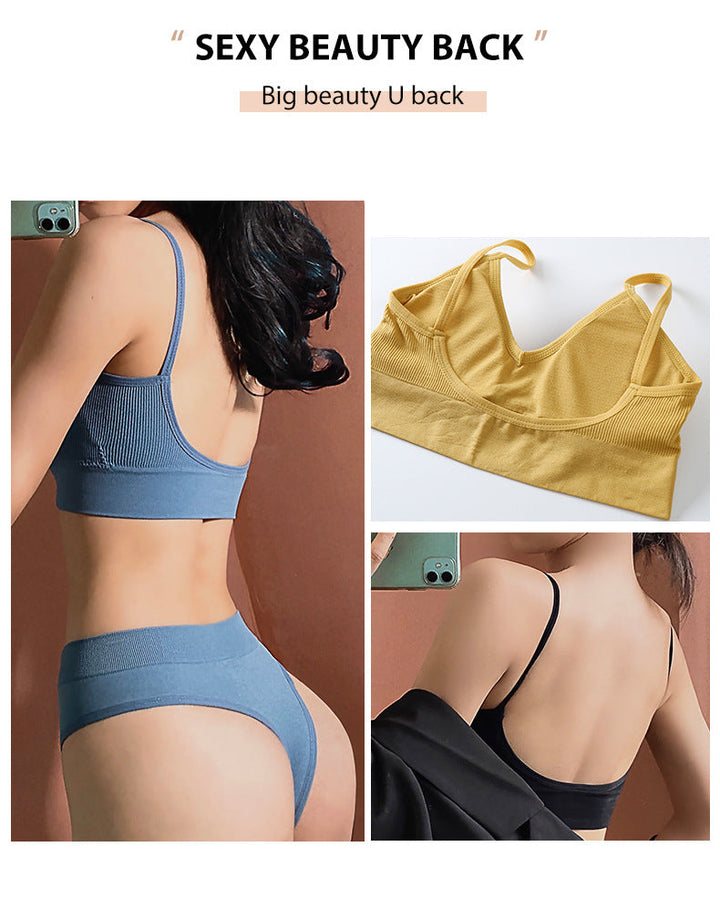 SET CONJUNTO DE ROPA INTERIOR SIN COSTURAS CON TOP Y TANGA