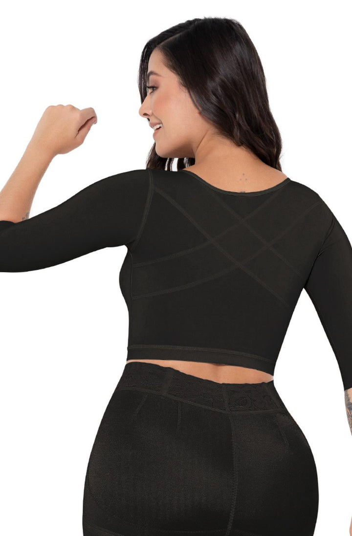 Brasier con mangas y ajuste frontal post operatorio 019-fpe001 - fajas reductoras