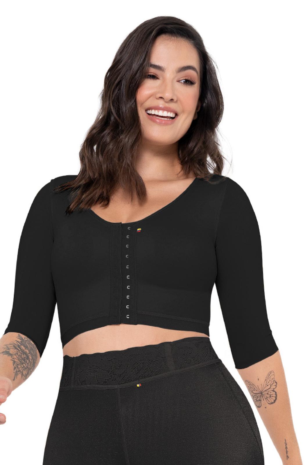 Brasier con mangas y ajuste frontal post operatorio 019-fpe001 - fajas reductoras