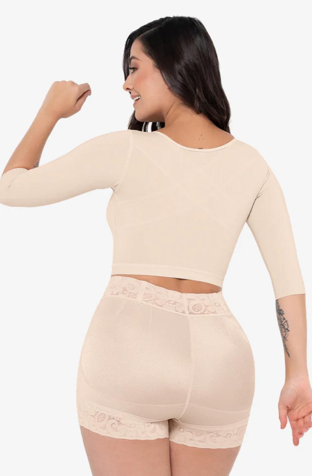 Brasier postquirúrgico maria e con mangas y control medio 019-fpe001 - fajas reductoras