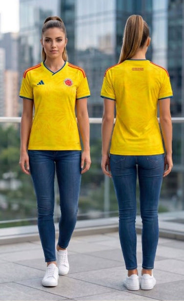 CAMISETA DE FUTBOL SELECCION COLOMBIANA MUJER MUNDIAL 2026