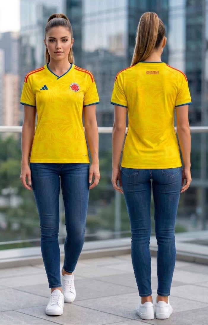 CAMISETA DE FUTBOL SELECCION COLOMBIANA MUJER MUNDIAL 2026