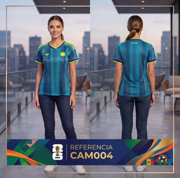 CAMISETA DE FUTBOL SELECCION COLOMBIANA MUJER MUNDIAL 2026