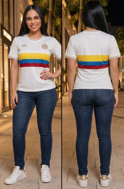CAMISETA DE FUTBOL SELECCION COLOMBIANA MUJER MUNDIAL 2026