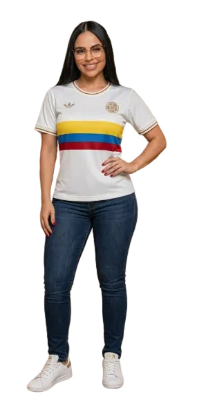 CAMISETA DE FUTBOL SELECCION COLOMBIANA MUJER MUNDIAL 2026