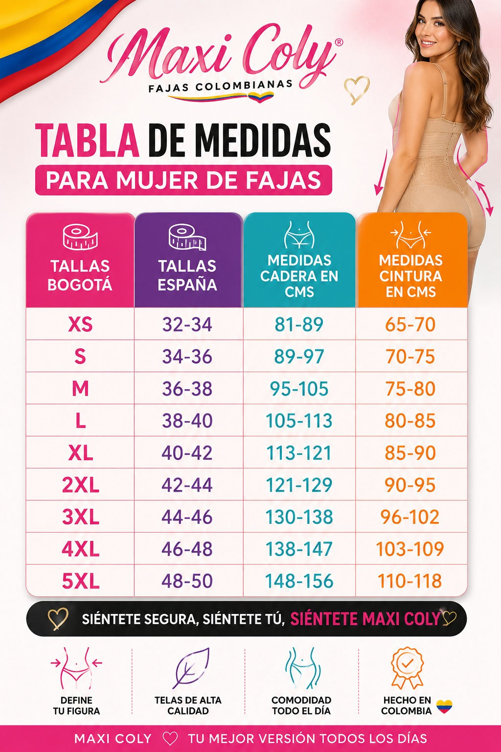 FAJA COLOMBIANA COMPRESION FUERTE POST QUIRURGICA POST PARTO USO DIARIO MAXICOLY