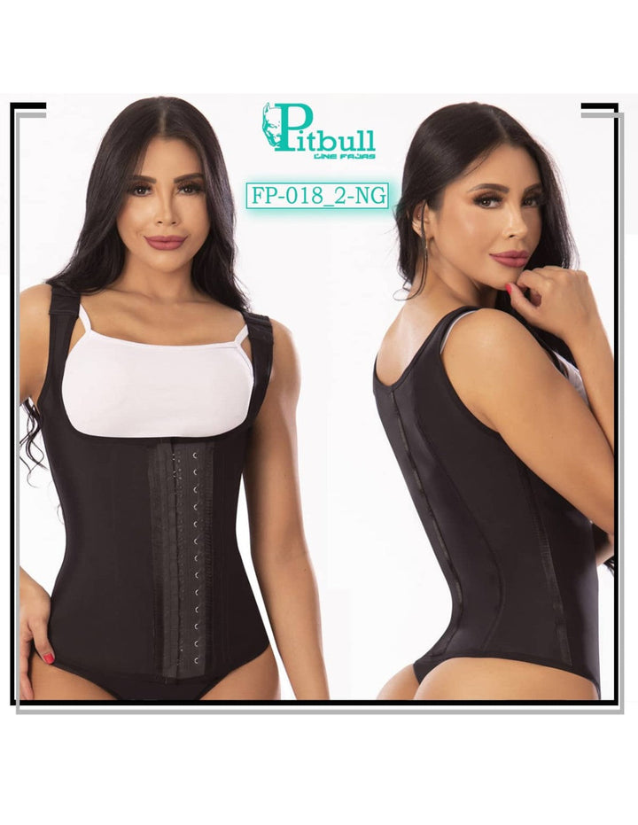 FAJA CHALECO DE LATEX COLOMBIANA PITBULL CON 3 FILAS DE BROCHES FP018_2
