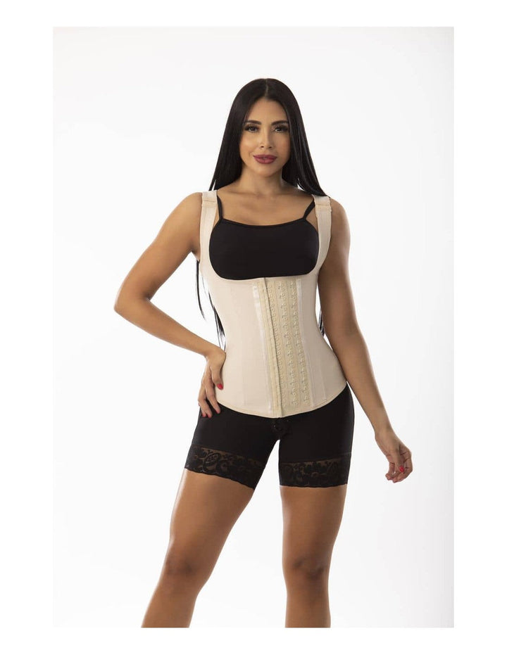FAJA CHALECO DE LATEX COLOMBIANA PITBULL CON 3 FILAS DE BROCHES FP018_2