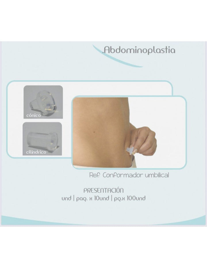 Conformador umbilical conico formador de ombligo postabdominoplastia