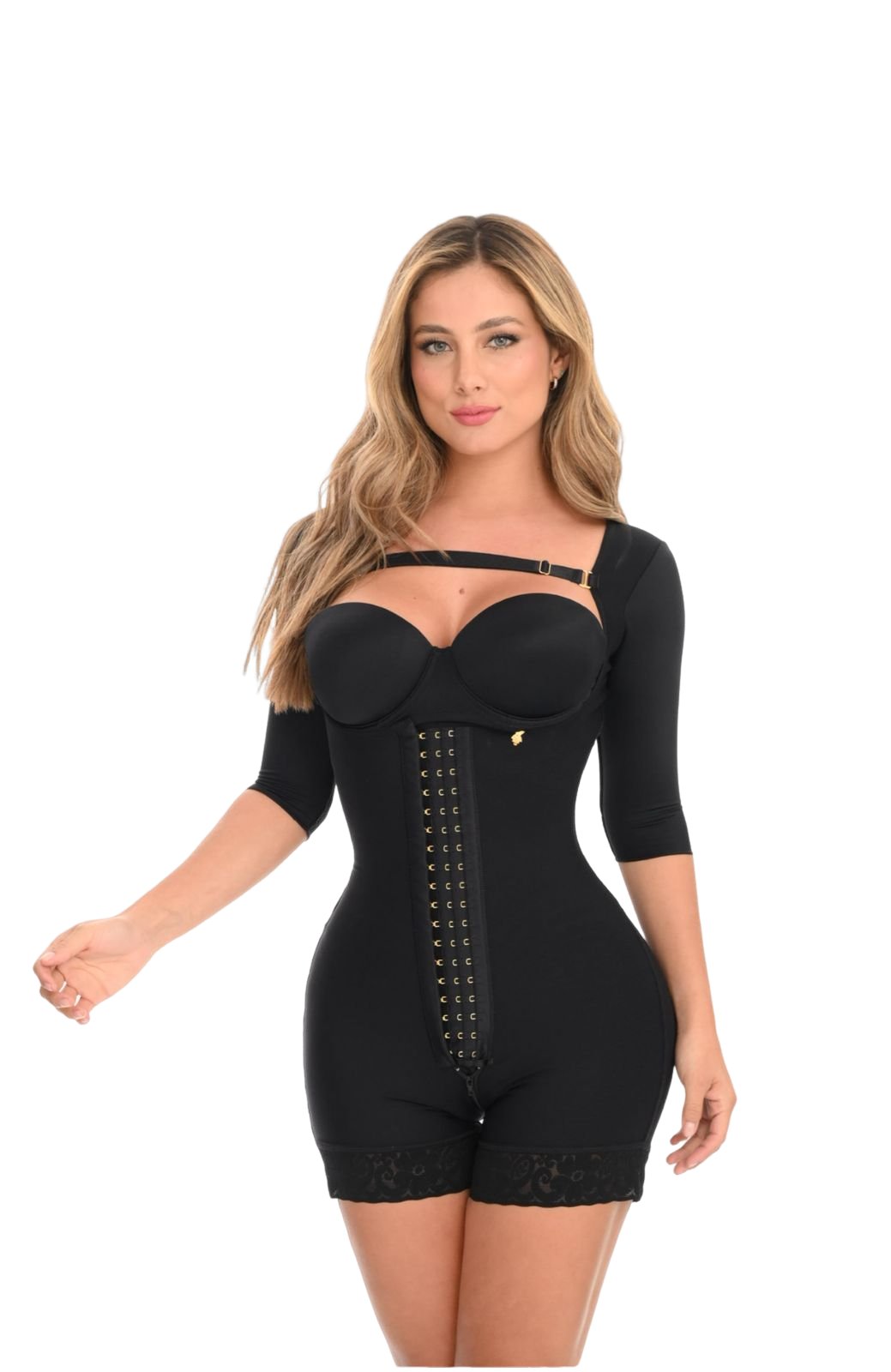 Faja ann michell post operatoria bbl invisible realza gluteos con mangas - 34-s / negro