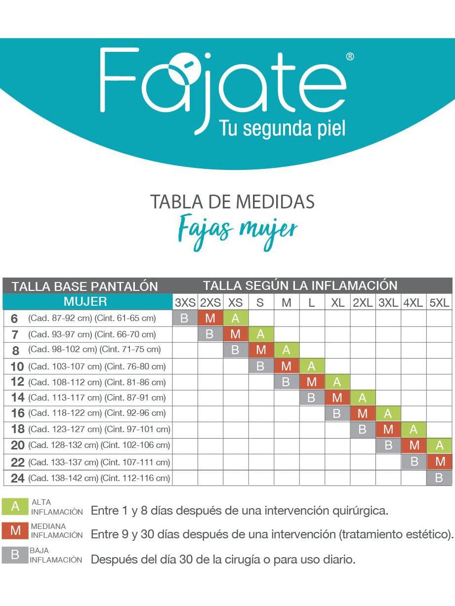 Faja cachetera de espalda alta levantacola postquirurgica fajate