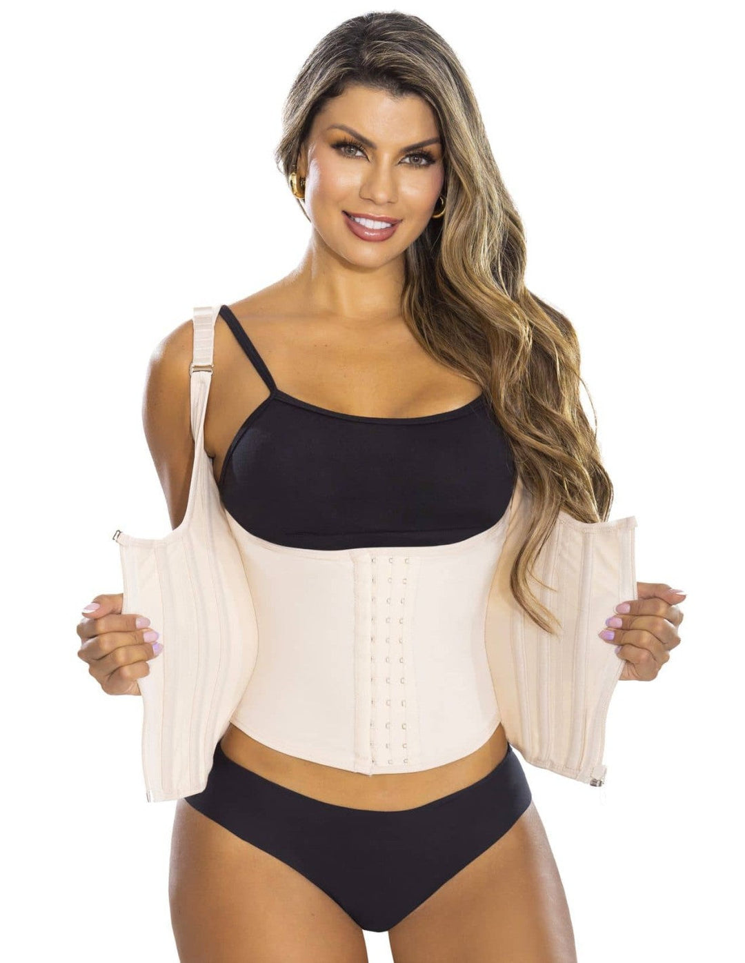 Faja chaleco colombiana reloj de arena cintura avispa pitbull fp840 - fajas reductoras