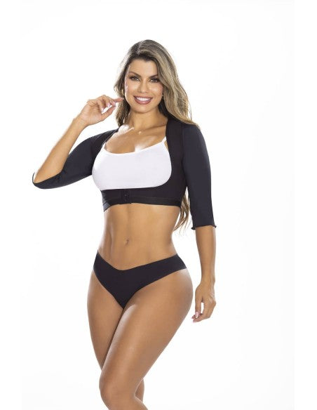 Faja chaleco con mangas compresion firme post parto quirurgico pitbull fp806 - xs / negro - fajas reductoras