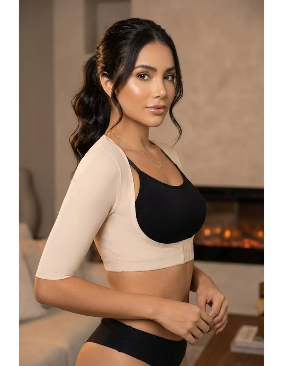 FAJA CHALECO CON MANGAS COMPRESION FIRME POST PARTO POST QUIRURGICO PITBULL FP806