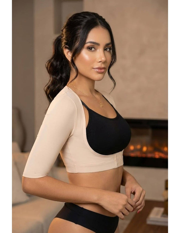 FAJA CHALECO CON MANGAS COMPRESION FIRME POST PARTO POST QUIRURGICO PITBULL FP806