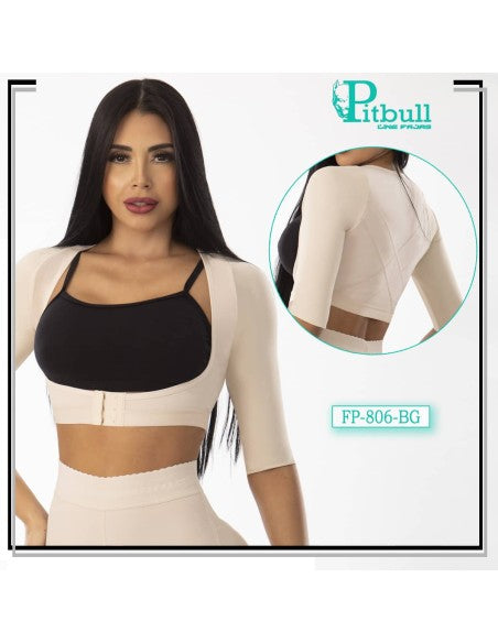 FAJA CHALECO CON MANGAS POST QUIRURGICA POST PARTO MOLDEAR  DE BRAZOS  ROLLITOS FP806