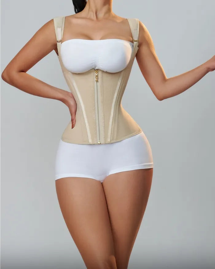 Faja chaleco reloj de arena post quirurgica doble compresion cintura avispa
