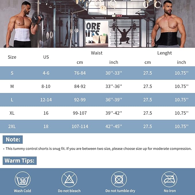 Faja cintura para hombre fitness efecto calor compresion firme