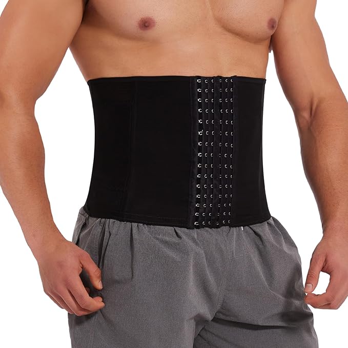 Faja cintura para hombre fitness efecto calor compresion firme - s / negro