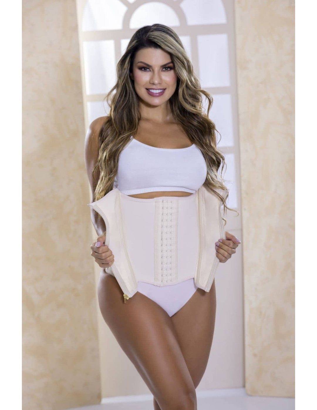 Faja cinturilla en powernet con cremallera y bandas fp838