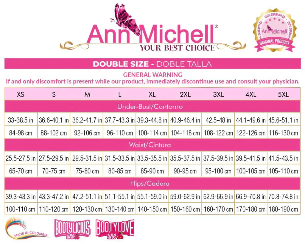 Faja colombiana ann michell invisible cintura avispa post quirurgica bbl 8203