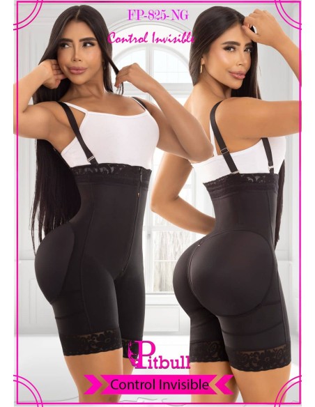 Faja colombiana con latex y tirantes ajustables post parto uso diario marca pitbull fp825 - fajas reductoras