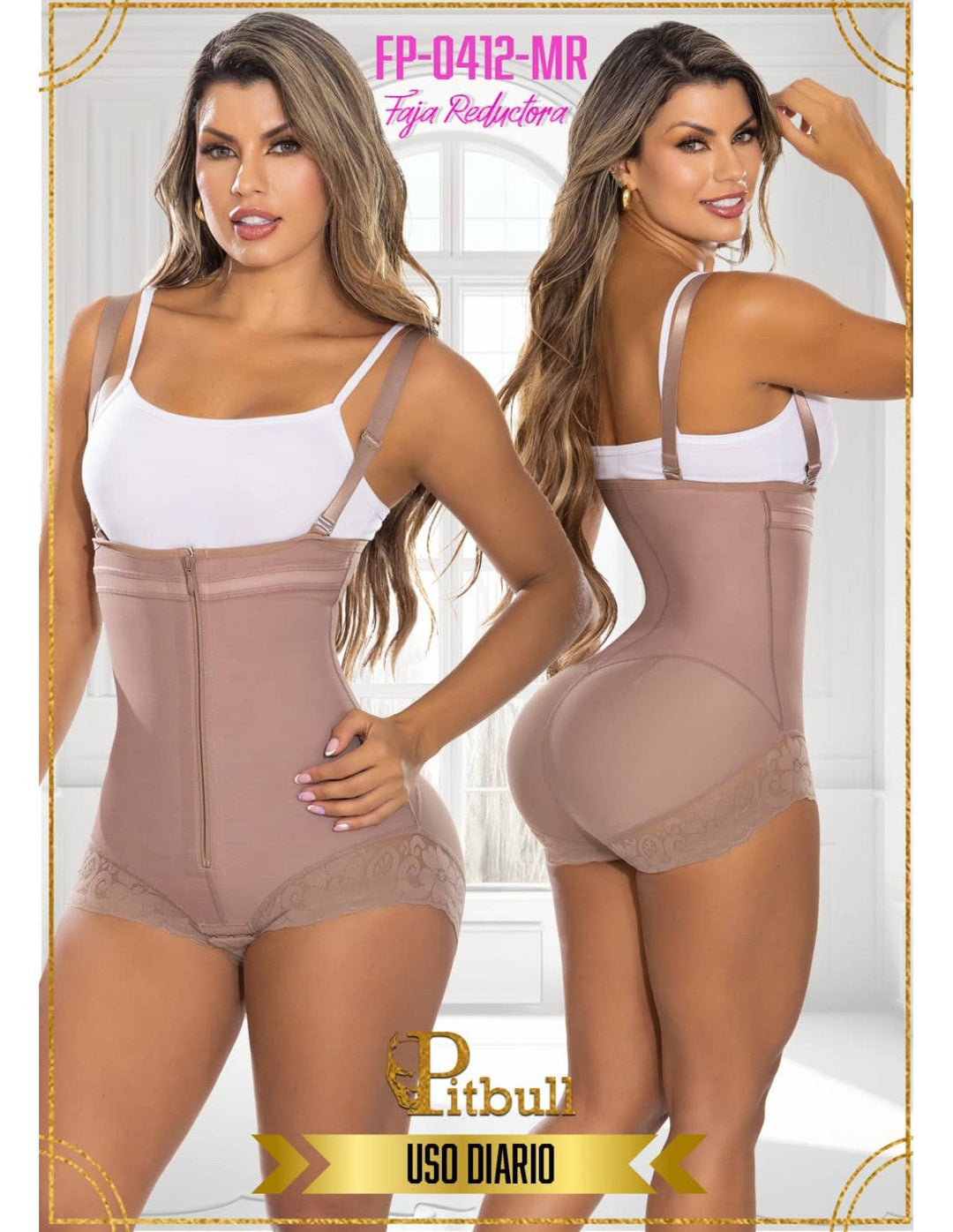 Faja colombiana pitbull short moldeadora fp0412 - fajas reductoras
