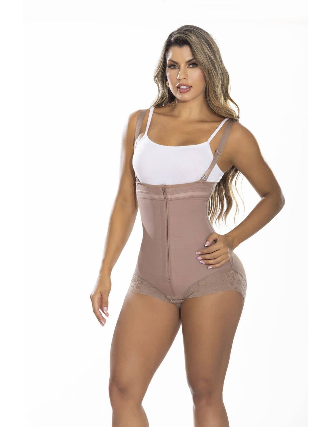 Faja colombiana pitbull short moldeadora fp0412 - xs / cocoa - fajas reductoras