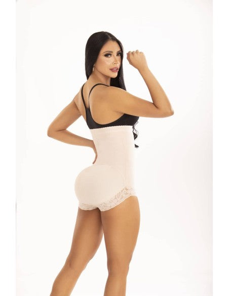 Faja colombiana reductora pitbull short moldeadora de uso diario fp0536 - xs / beige - fajas reductoras
