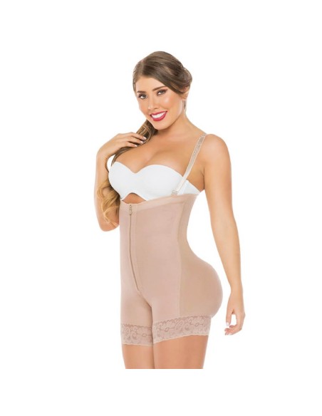 Faja colombiana salome short strapless de franela reductora postquirurgica 0527-3 - fajas reductoras