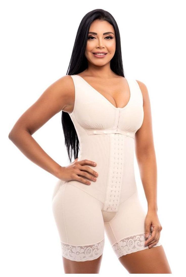 Faja con brasier y cierre lateral pitbull fp722 - beige / s