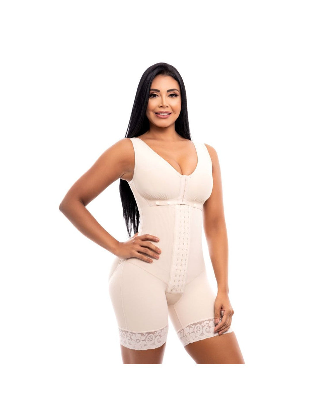 Faja con brasier y cierre lateral pitbull-fp722 - beige / s
