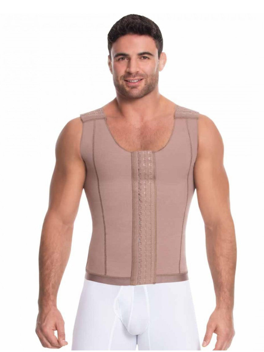 Faja fajate chaleco para hombre colombiana alta compresion - 2xs / café