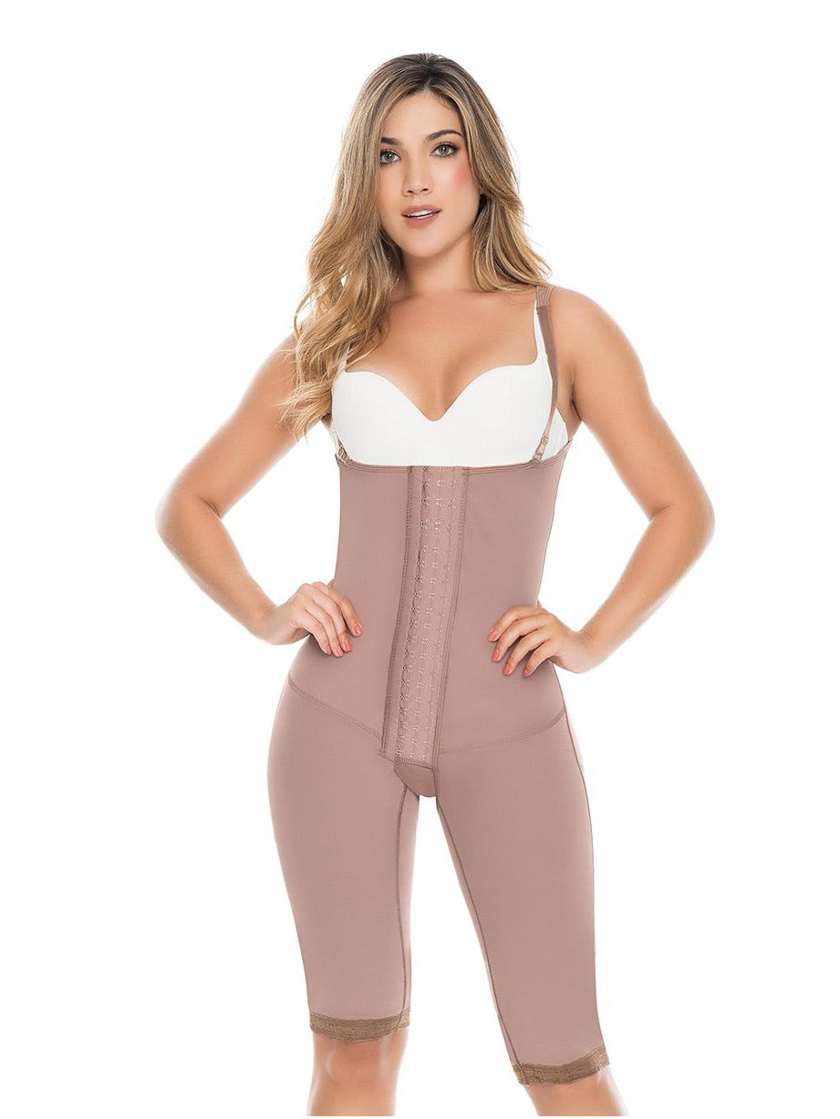 Faja fajate colombiana de espalda alta con tirantes ajustables levantacola - 3xs / café