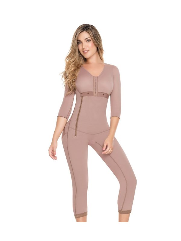 Faja fajate entera con sujetador apertura zona intima levantacola - 3xs / café