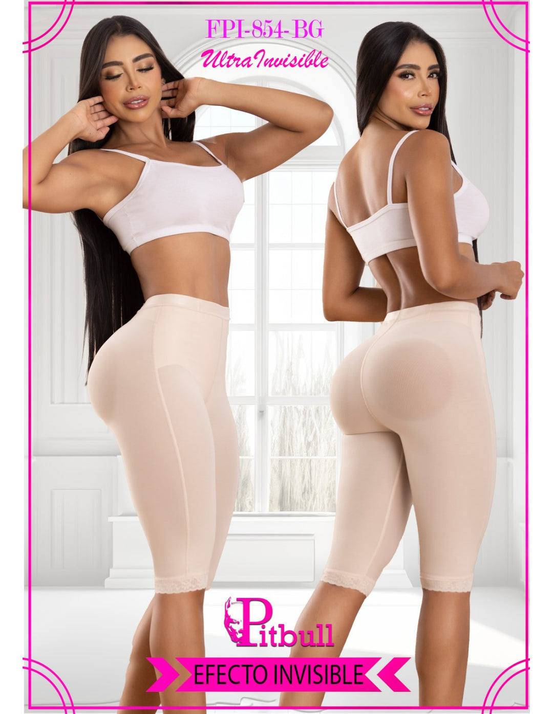 Faja levanta glúteos levantacola pitbull efecto invisible sin costuras fpi854 - beige / xs