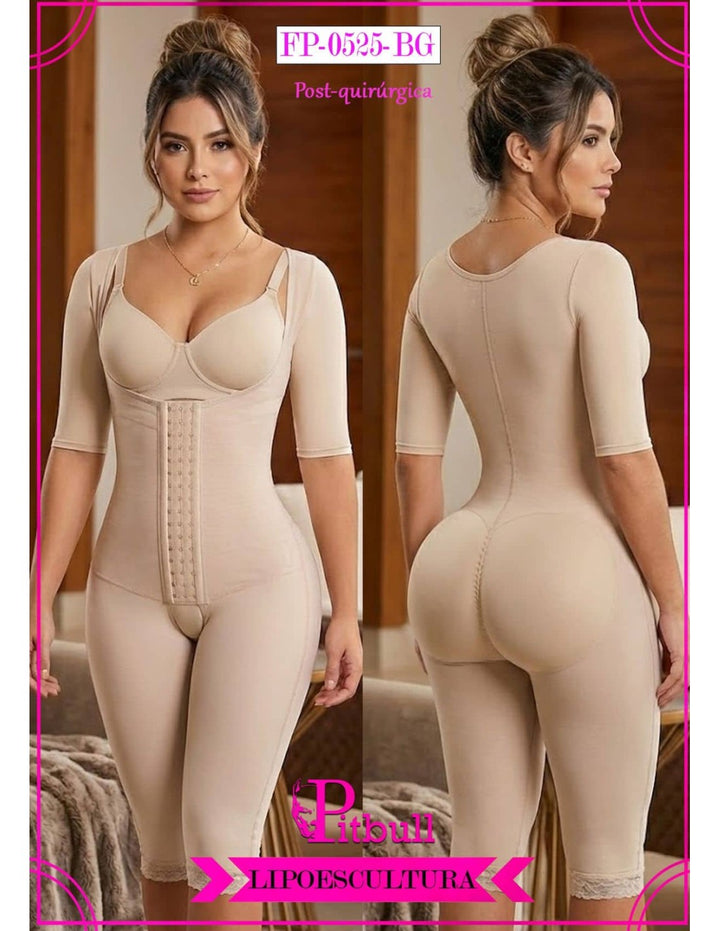 Faja Postquirurgica Lipoescultura Larga Con Mangas Pitbull FP0525