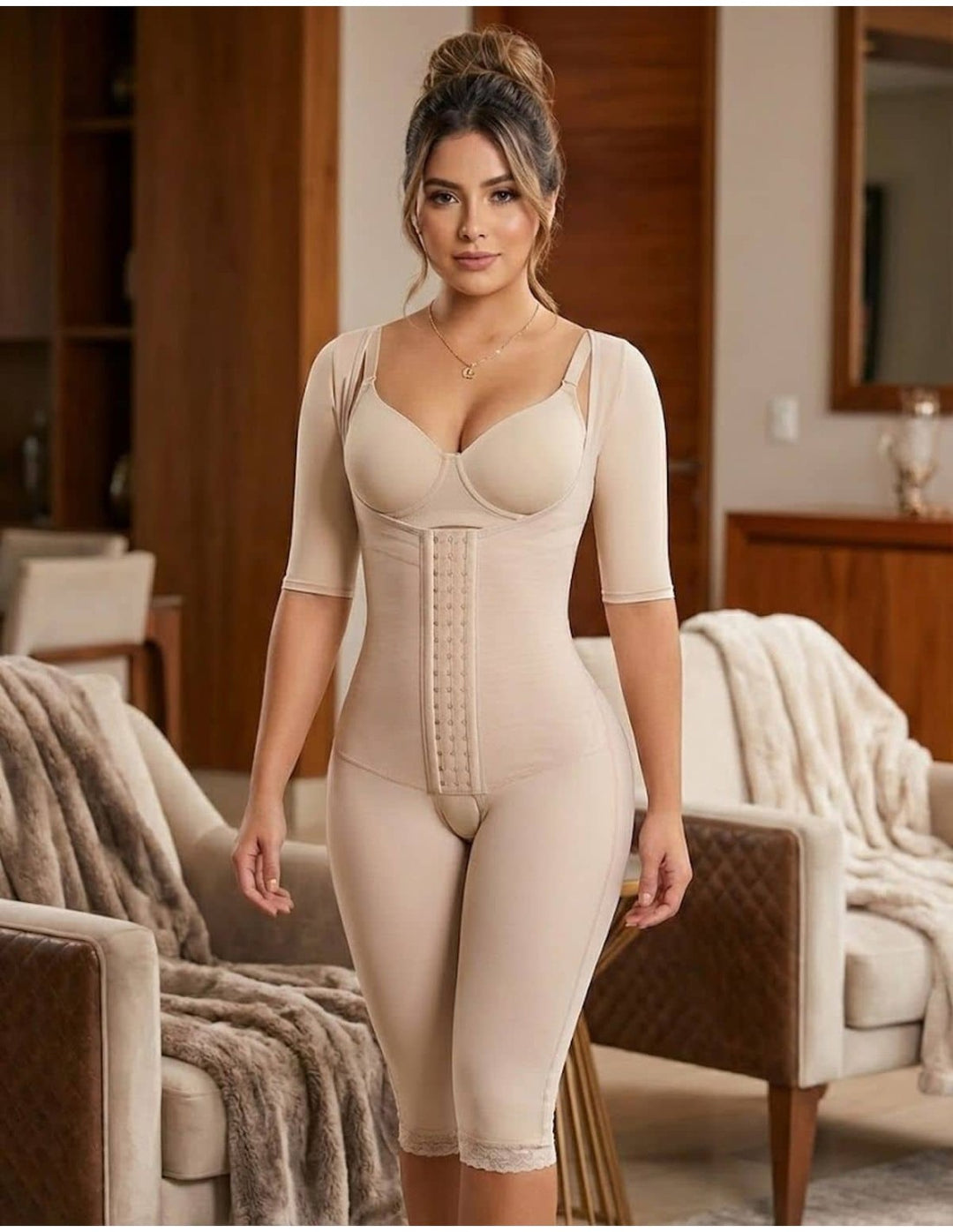 Faja Postquirurgica Lipoescultura Larga Con Mangas Pitbull FP0525